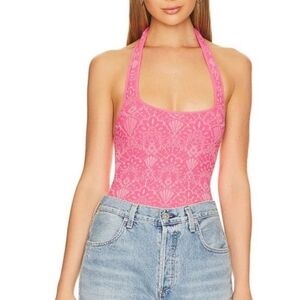 New Intimately Free People Bodysuit With Love Halter Neck Size Medium/Large